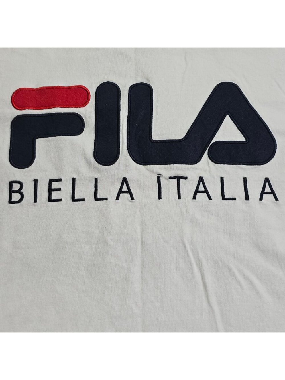 Fila Bella Italia Spellout White Cotton T-shirt, Men's Large